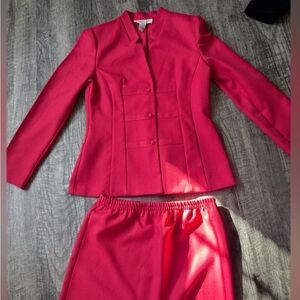 Women's Red Blazer and Skirt Set
